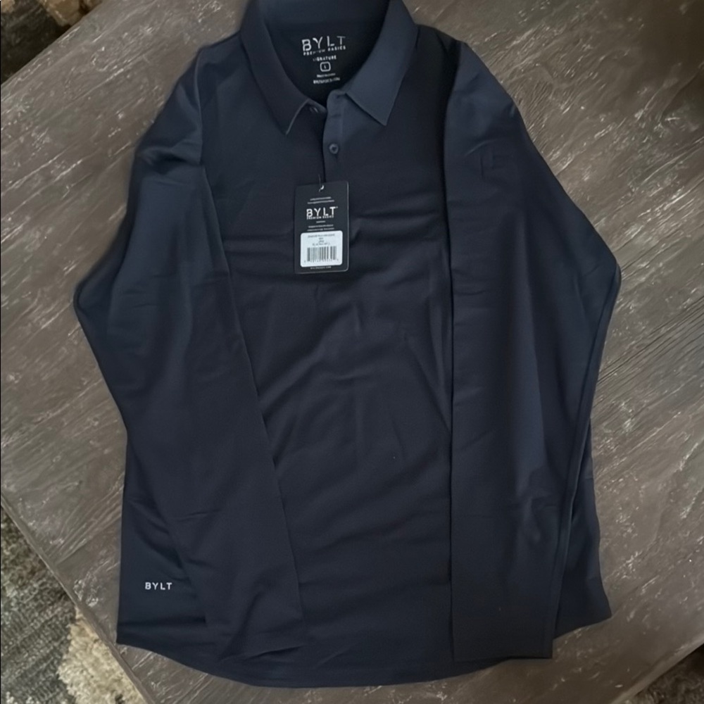 Navy Polo Long Sleeve Polo -NWT